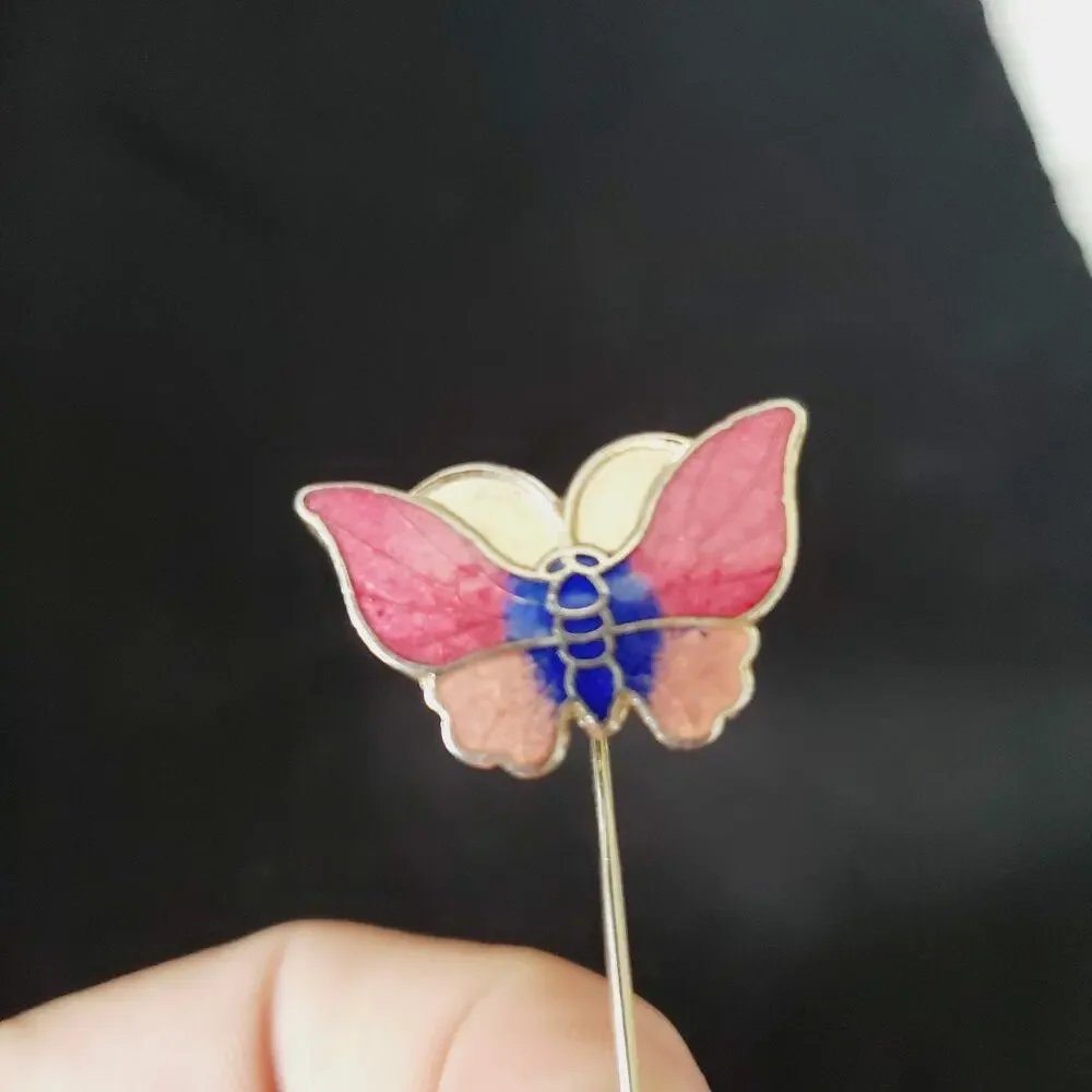 Vintage Lot of 5 Butterfly Pin Brooch Women's Colorful Collectible Insect Love